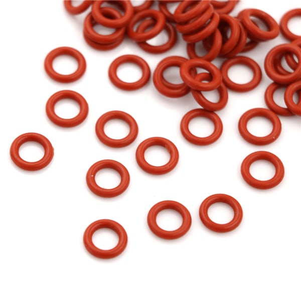 Nya 50 st röd silikon O-ring tätningsbrickor 10mm x 6mm x 2mm