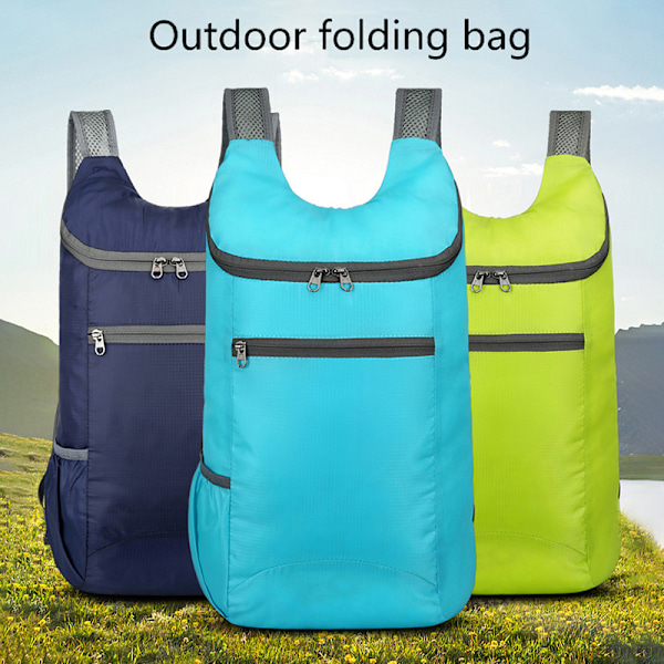 20L lättvikts hopfällbar väska Utomhusryggsäck Campingvandring black gray