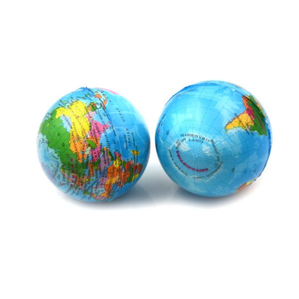 7.6CM Stress Relief Världskarta Skumboll LEKSAK Palm Ball Planet Ea Blue 1