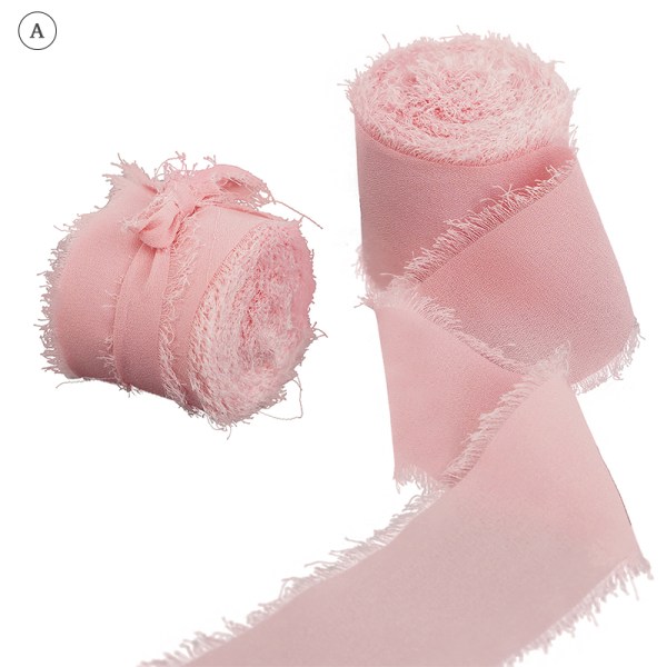 Frayed Edged Wrinkle Chiffong Silk Ribbon Handgjord Ripped Weddin A