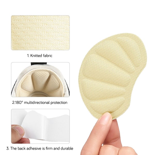 Kvinnor Sponge Heel Pads Självhäftande Patch Fotvårdsliner Grips Ins A1