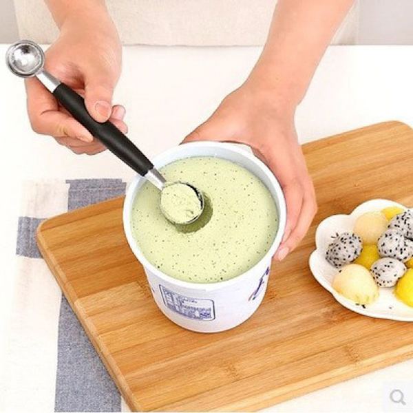 Kök Rostfritt Stål Dubbla Ended Melon Ball Scoop Frukt Is
