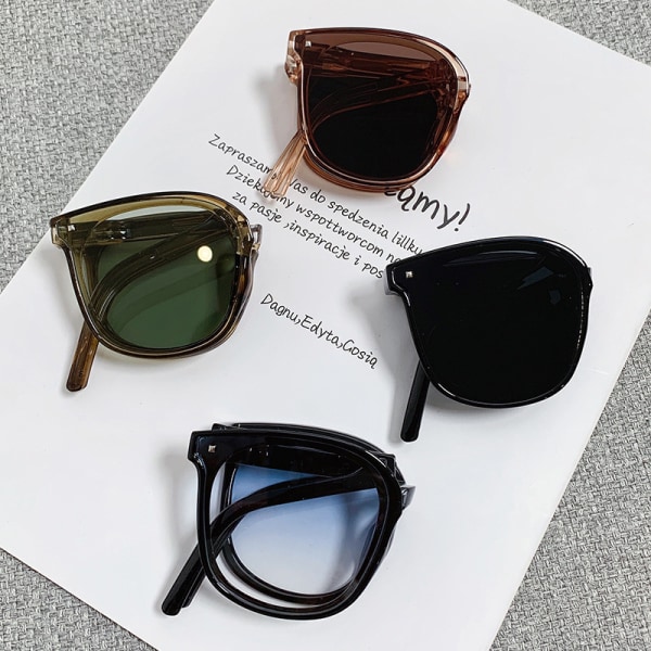 Fashionabla kvinnor hopfällbara solglasögon utomhus UV400 Unisex Porta Black