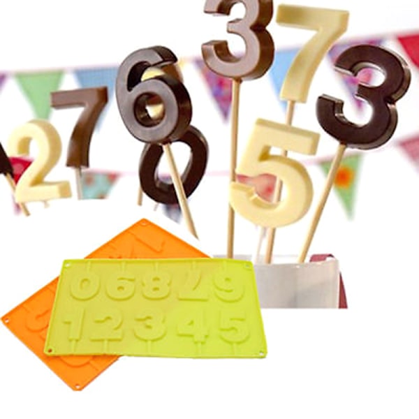 3D Nummer 0-9 Lollipop Form Kakadekoration Kap