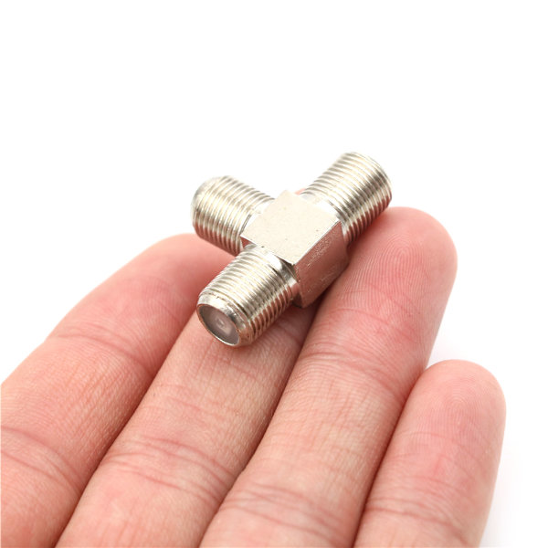 Ny tråd F Socket T Splitter Adapter Kabel-TV Antenn Freeview 0 0