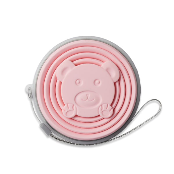Vikbar kopp Vikbar teleskopisk silikonvattenflaska utomhus T Pink