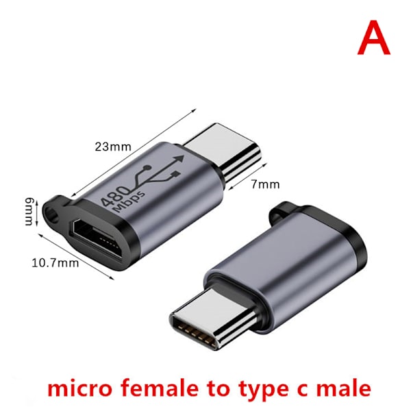 Usb-C till Micro USB Mini USB Adapter Typ-C hona till mikro USB F