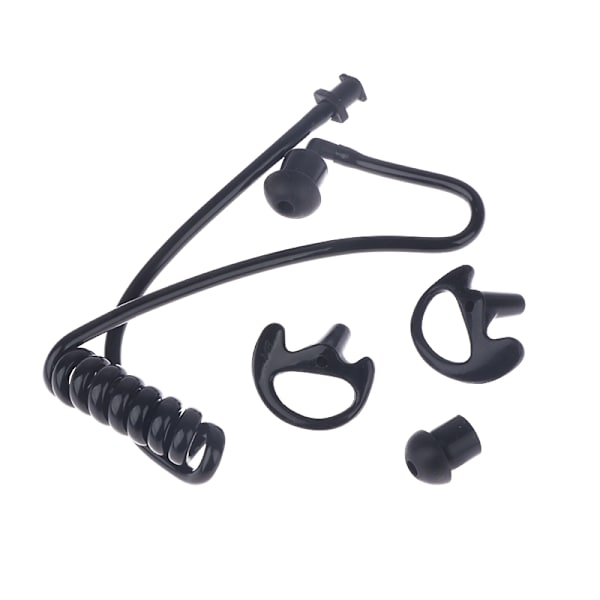 Svart Spring Air Tube Ersätter Walkie Talkie Hörlursspole A