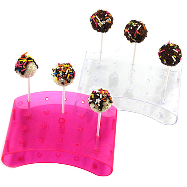 Akryl 20 hål kaka pop lollipop cupcake display hållare Transparent