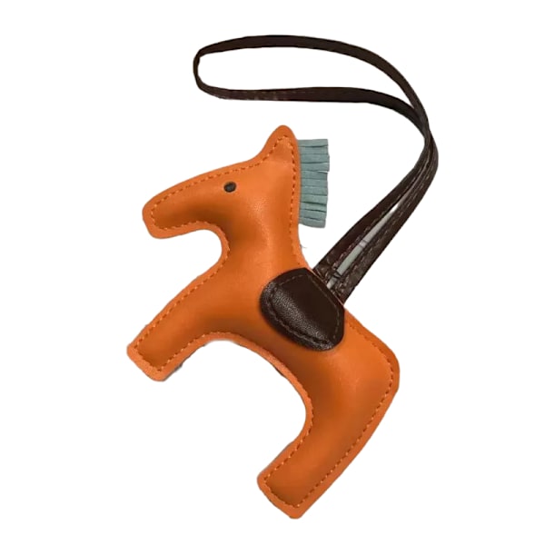 Häst Nyckelring Läder Charm e Nyckelring för kvinnor Bag Ornament Orange