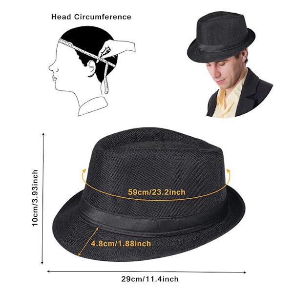 Halloween 1920-tals Cosplay-kostym Gatsby Masquerade Hat Pocket Wa J
