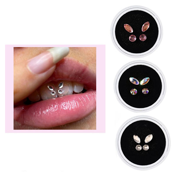 4st Dental Gems Clear Crystal Tooth Gem Ornament Smycken Nytt colorful