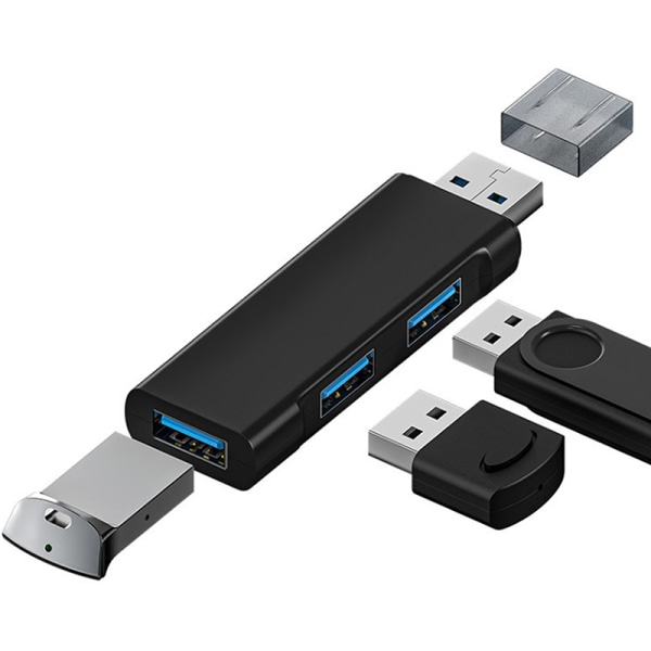 Mini aluminium 3 portar USB 3.0 Hub USB Hub Extensions 2.0 Hub USB Black