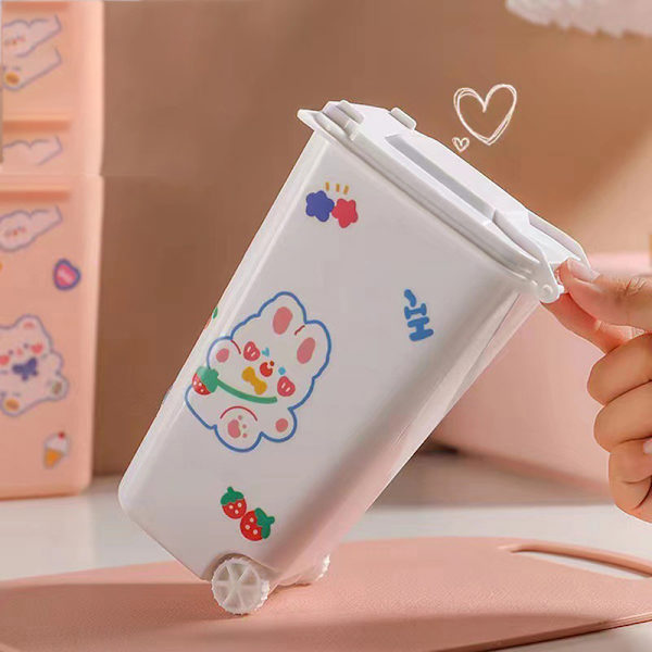 Mini papperskorg 4-färgad sopförvaringslåda Vardagsrum C Pink