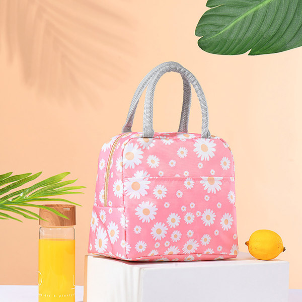Fresh Daisy Print Tote Lunch Box Bag Multifunktionell Isolerad Blue