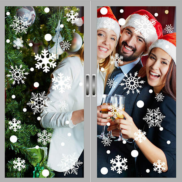 Jul 37st Glitter Snowflake Clings Fönsterfilm Glas Stic