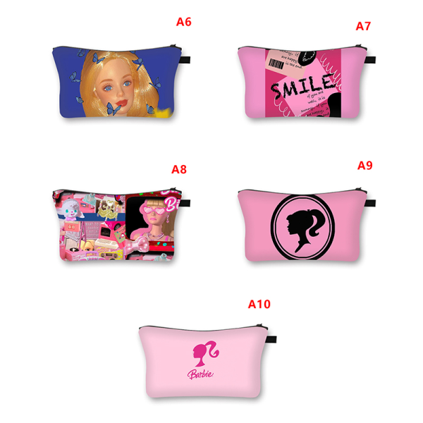 Girls e Barbie Doll Cartoon Pink Girl Makeup Bag Student Sweet A11