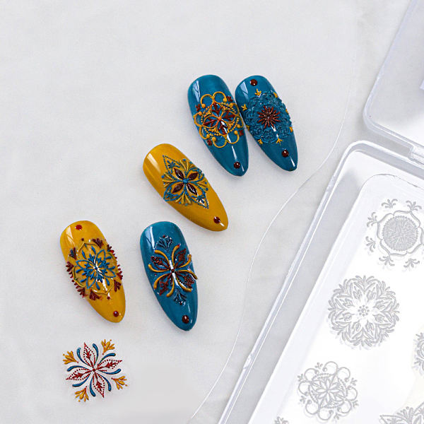 3D-prägling Nail DIY Art Form Silikonkombination Dekorativ 013