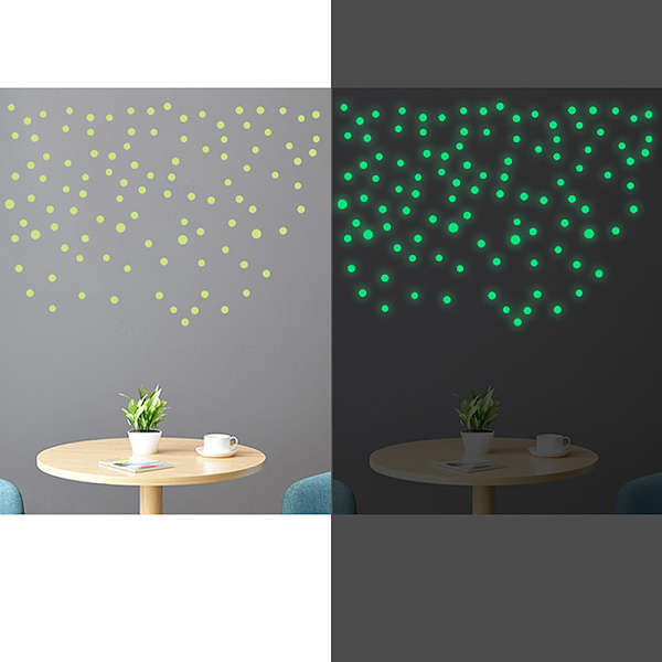 Luminous Glow In The Dark Star Round Dot Wall Stickers DIY Room 205
