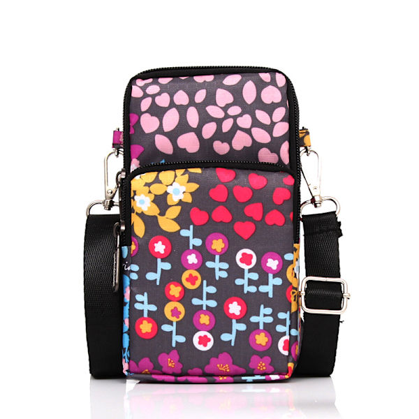 Crossbody-väska i nylon med printed Multicolor-A15