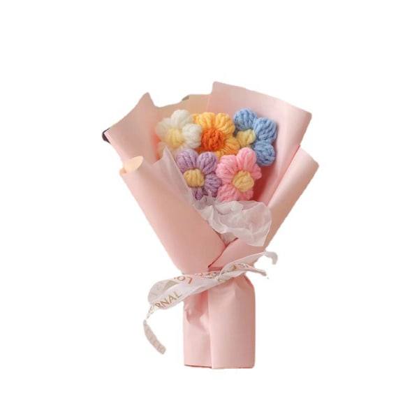 Handstickad blombukett Virkade stickade blommor Valentine D Blue