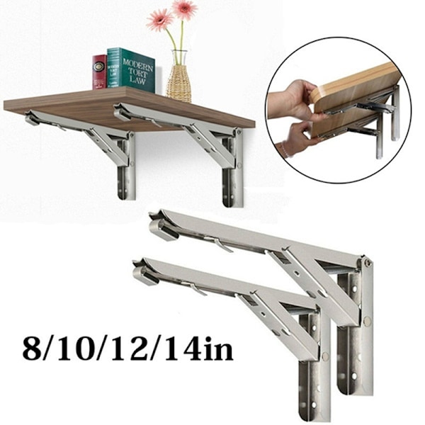 Fällbar justerbar väggmonterad hållbar lagerhylla D 8inch