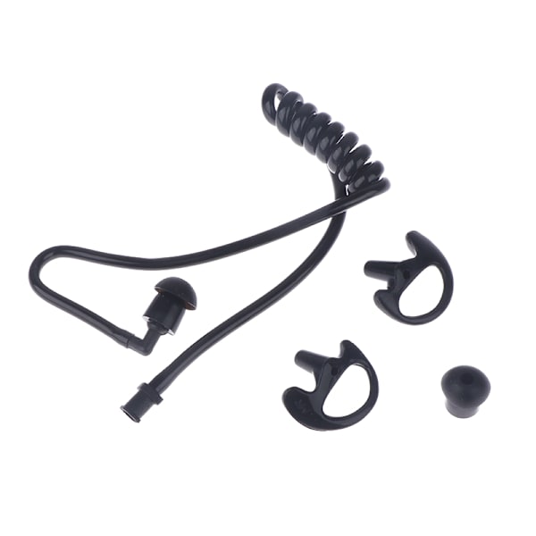 Svart Spring Air Tube Ersätter Walkie Talkie Hörlursspole A