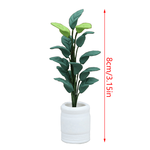 1:12 Dockhus Miniatyr krukträd Grönbladig Bonsai Garde