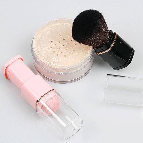 Bärbar infällbar kosmetika sminkborste Mini Blush Foundati Black