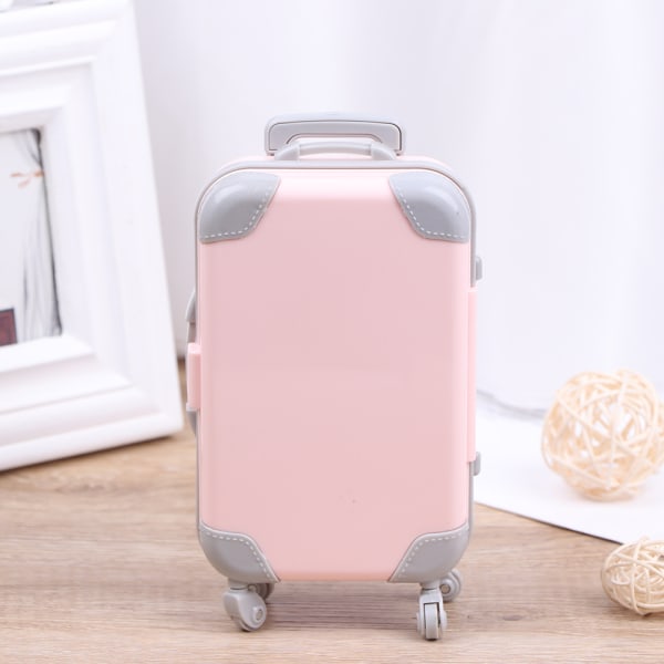 Docktillbehör Plast Resetåg Mini plast resväska Pink