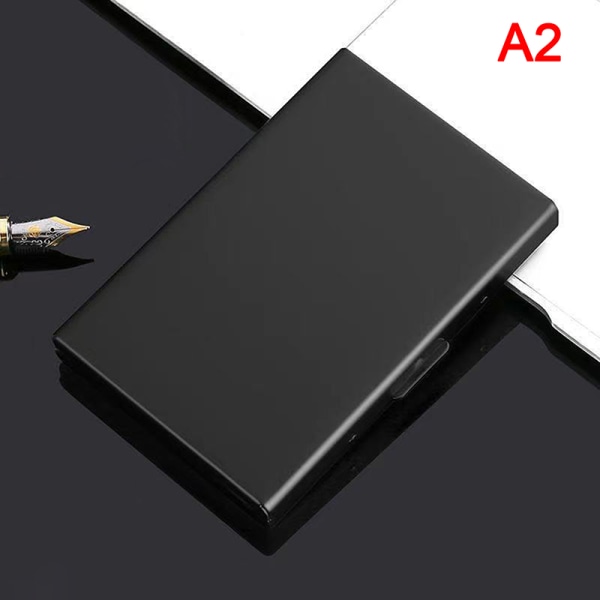 Mode Antimagnetisk korthållare i aluminium Kvinnor Män Metall Black