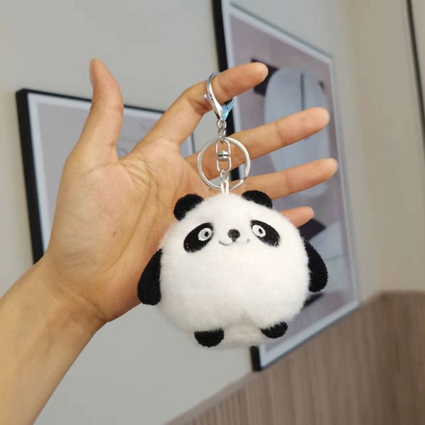Liten Panda plysch docka kvinnor väska prydnadsföremål bil nyckelring Birthd B