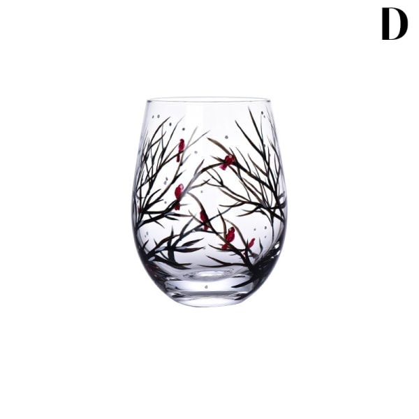 Four Seasons Trees Wine Glasses Goblet Creative Printed Round G winter