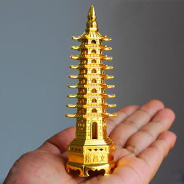 Zinklegering Feng Shui Education Tower Levels Wen Chang Pagoda De Gold