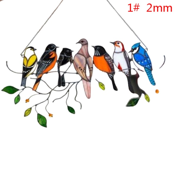 Färgat fönster fågelhänge Wind Chime Akryl Tropical Bird Ha 1#