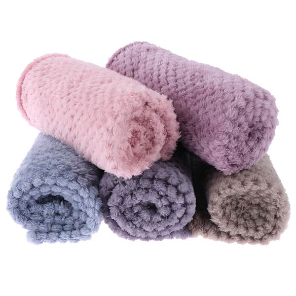 Mjuk, varm plädad fleece-sängfilt Stora mesh -flanellfiltar Gray