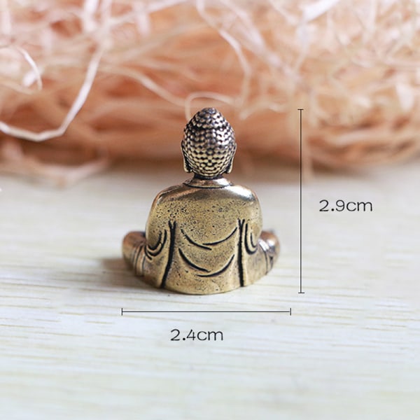 Ren mässing Miniatyr Shakyamuni Buddha Dekoration Heminredning Copper