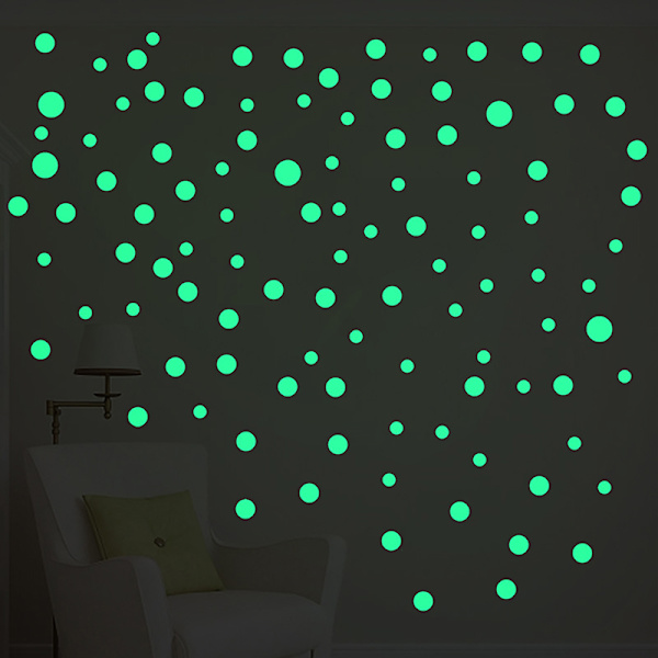 Luminous Glow In The Dark Star Round Dot Wall Stickers DIY Room 205