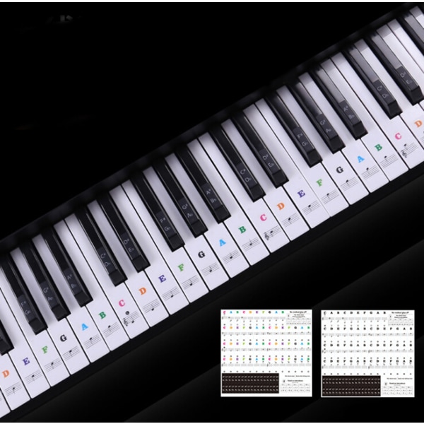 Keyboard Piano Black Avtagbara piano- och klaviaturklistermärken Black