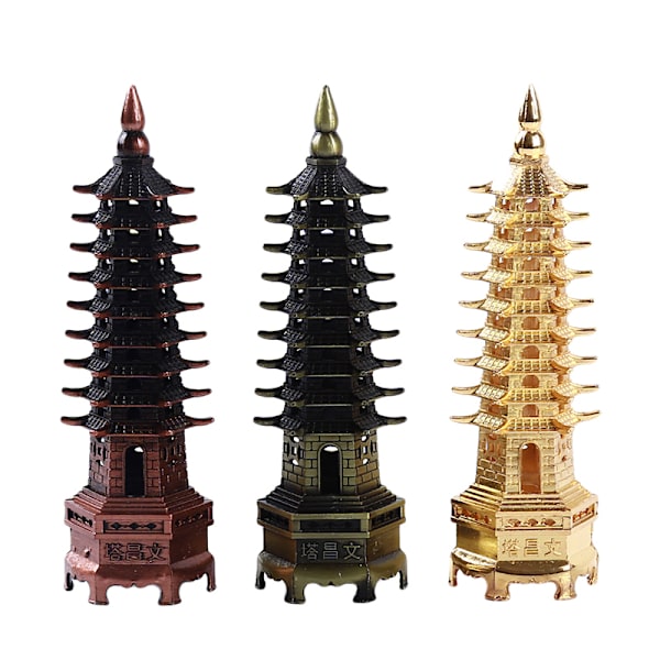 Zinklegering Feng Shui Education Tower Levels Wen Chang Pagoda De Gold