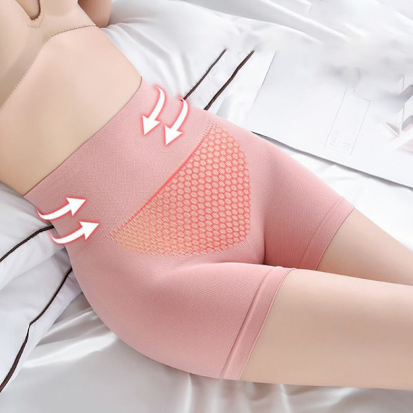 Kvinnor Hög midja Säkerhetsbyxor Slimmande trosor Seamless B Beige