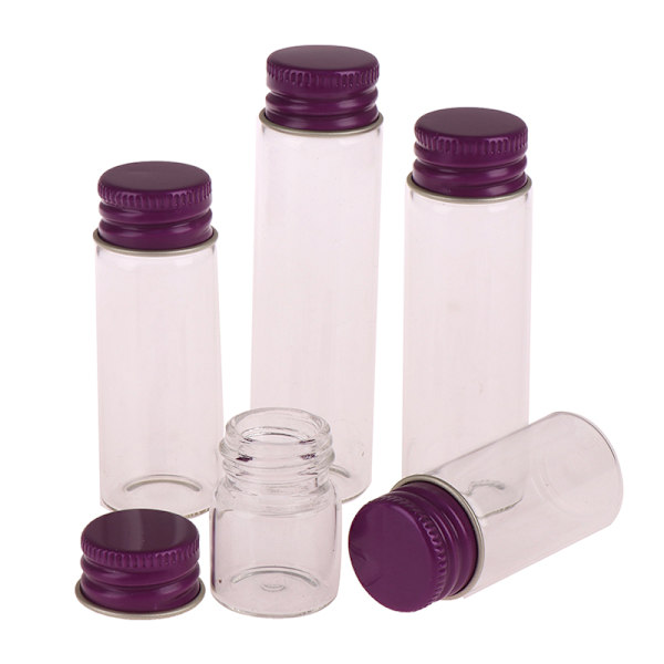 10st 5/7/10/14/18/20/26ML Små glasburkflaskor med Aluminiu 22*40mm,7ML