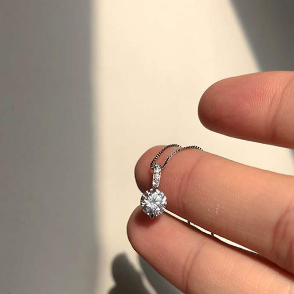 Ins stil mode glänsande rund diamant hänge halsband Cool Cl