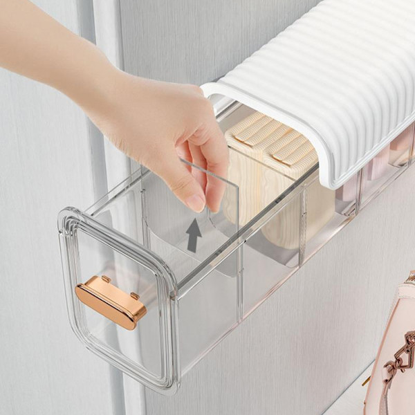 Vägghängande Transparenta Underkläder Trosor Förvaringslåda Strumpor St White