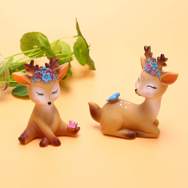 Sika Rådjur Bakning Tårta Topper Dekoration Miniatyrer Fairy Garden C