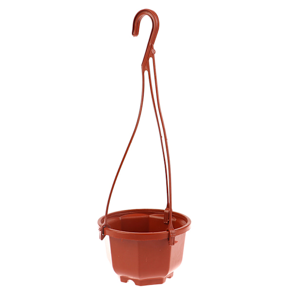 1st Hängande åttakantig blomkruka Plastblomma Suckulent Orkidé Coffee