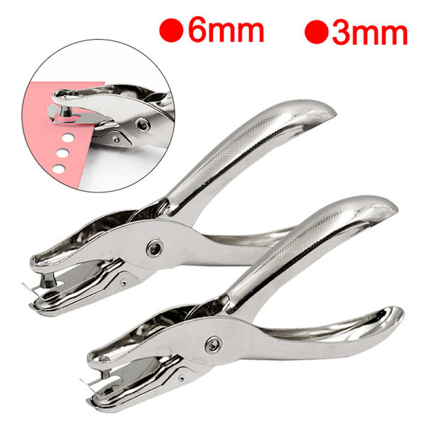 Enkelt hål 3 mm/6 mm pordiameter stanstång Handpappersskrot A