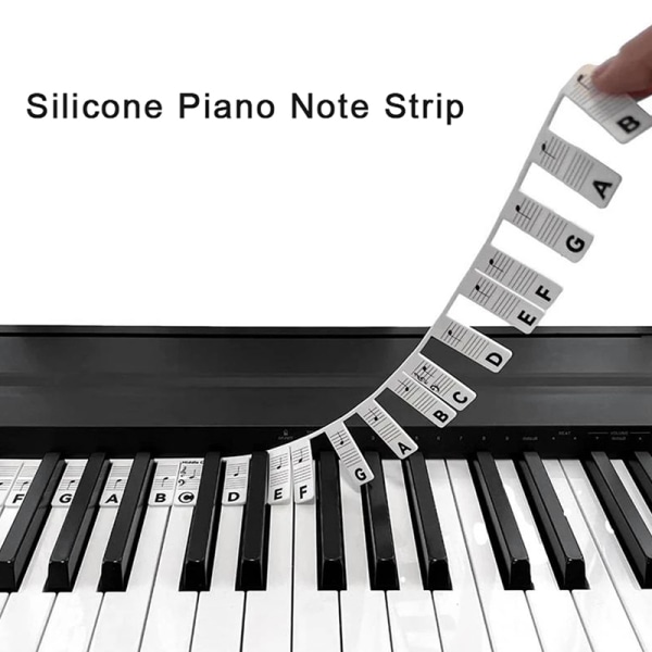 Silikon Piano Note Strip Piano Sticker Guide Avtagbart Piano K Multicolor
