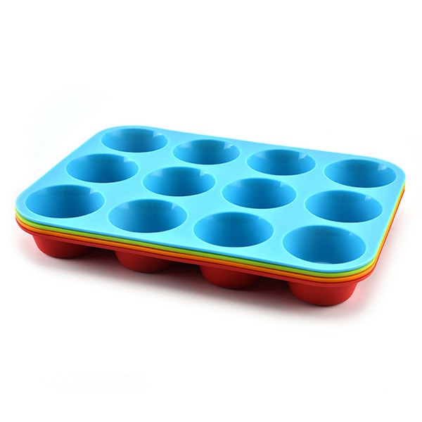 12 koppar silikon muffins muffins bakplåt non-stick diskmaskin