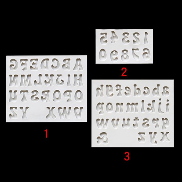 Siffror Molds Bokstäver Form 3D Form Kakor Dekor A3